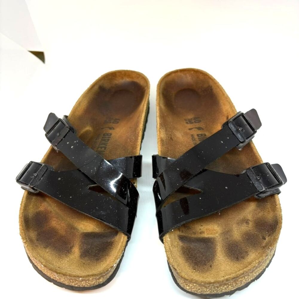 Birkenstock sandals patent black 40 9